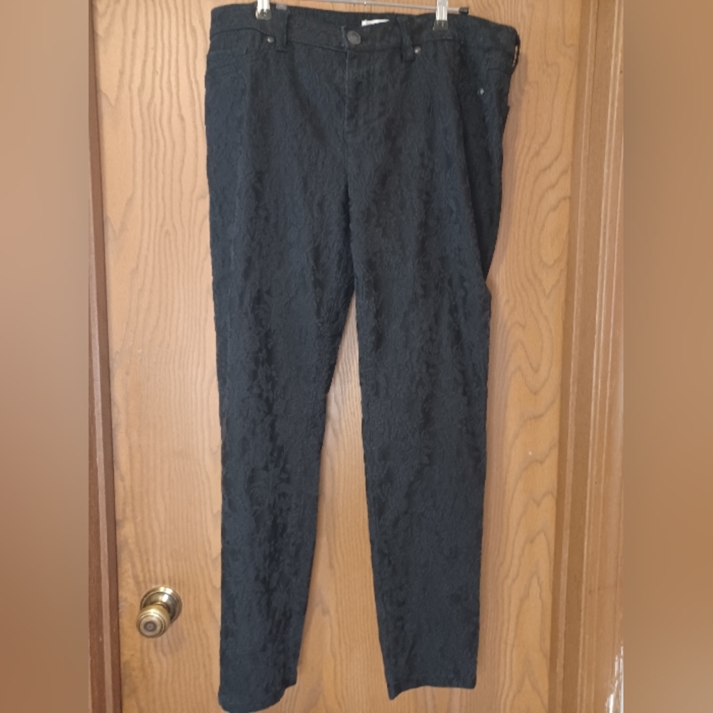 LC LAUREN CONRAD Floral Jacquad Skinny Fit Jeggings Size 14